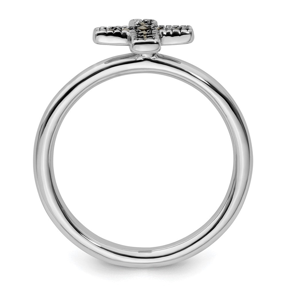 Sterlingsilber Stapelbar Expressions Markasit Kreuz Ring