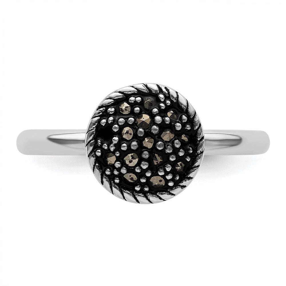 Sterlingsilber Stapelbar Expressions Markasit Ring