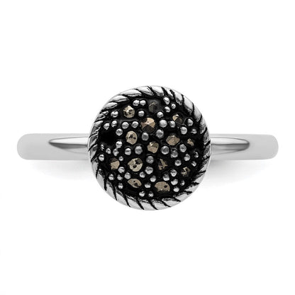 Sterlingsilber Stapelbar Expressions Markasit Ring