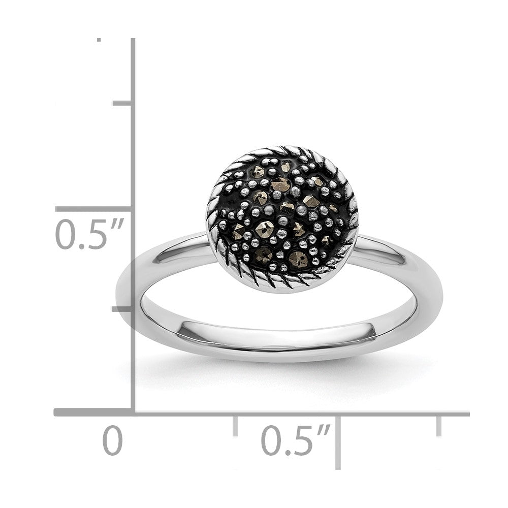 Sterlingsilber Stapelbar Expressions Markasit Ring