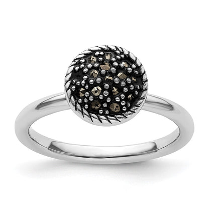 Sterlingsilber Stapelbar Expressions Markasit Ring