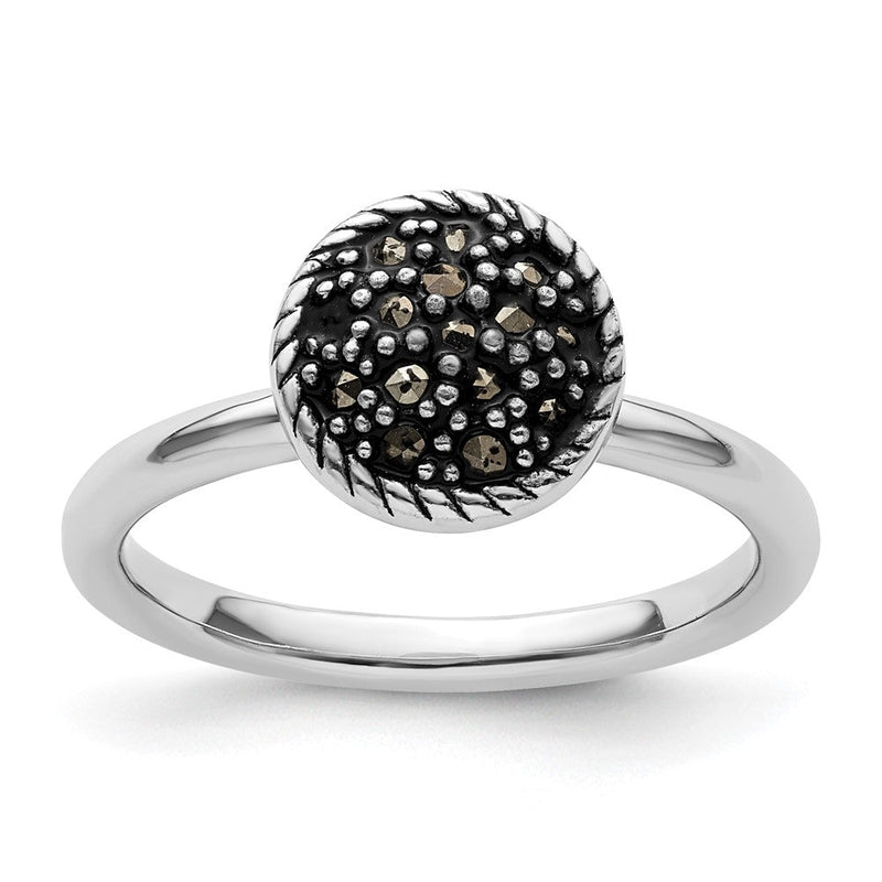 Sterlingsilber Stapelbar Expressions Markasit Ring