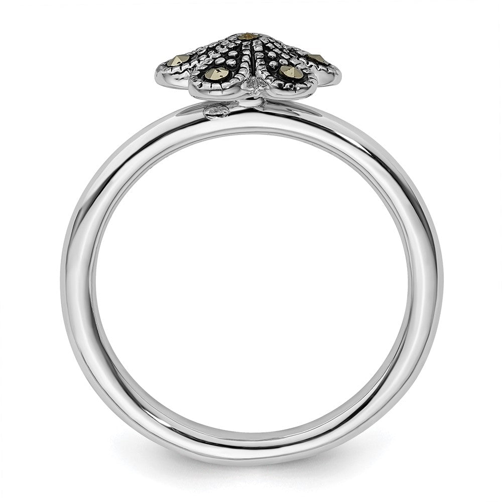 Sterlingsilber Stapelbar Expressions Markasit Gewellt Ring