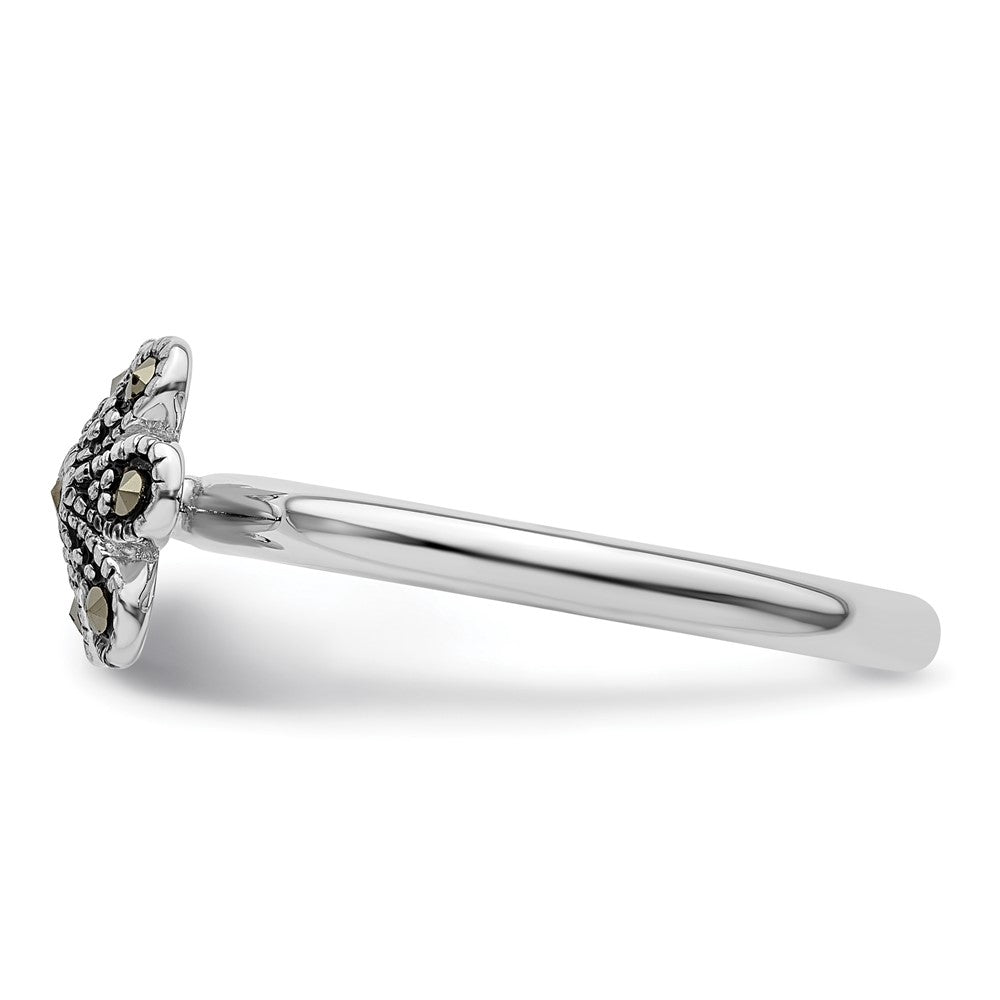 Sterlingsilber Stapelbar Expressions Markasit Gewellt Ring