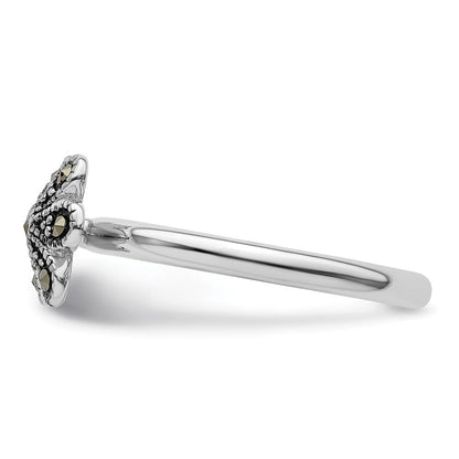 Sterlingsilber Stapelbar Expressions Markasit Gewellt Ring