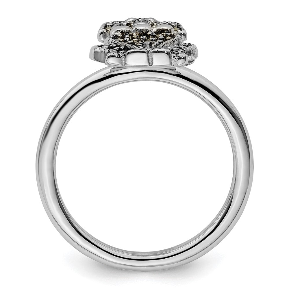 Sterlingsilber Stapelbar Expressions Markasit Hund Ring