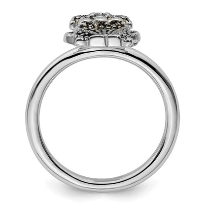 Sterlingsilber Stapelbar Expressions Markasit Hund Ring