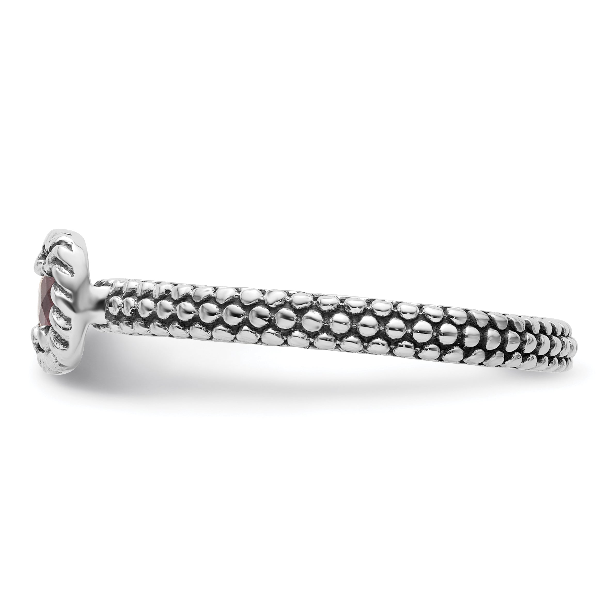 Sterlingsilber Stapelbar Expressions Karo Schliff Rosa Turmalin Ring