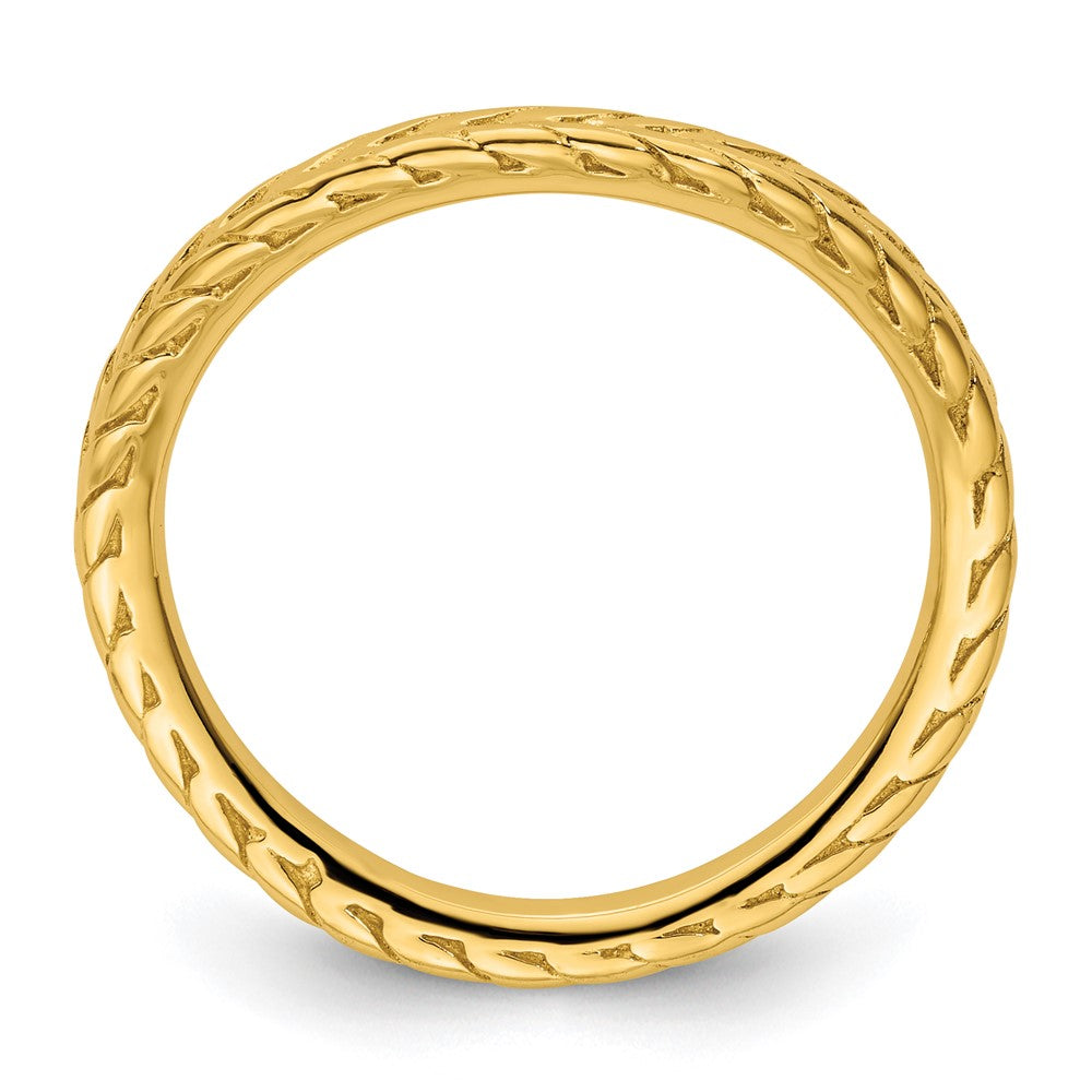 Sterlingsilber Stapelbar Expressions Poliert Vergoldet Welle Ring