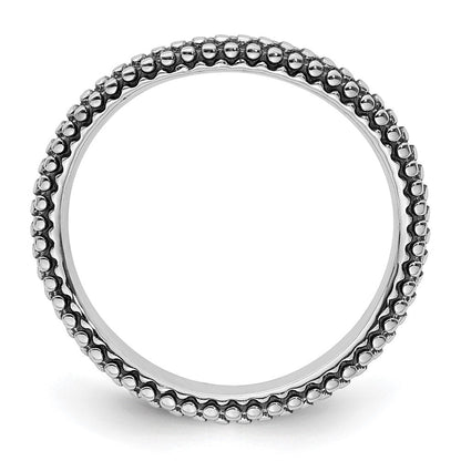 Sterlingsilber Stapelbar Expressions Poliert Antikisiert Welle Ring