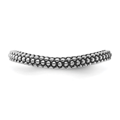 Sterlingsilber Stapelbar Expressions Poliert Antikisiert Welle Ring
