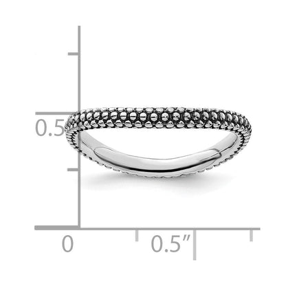 Sterlingsilber Stapelbar Expressions Poliert Antikisiert Welle Ring