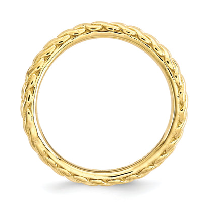 Sterlingsilber Stapelbar Expressions Poliert Vergoldet Welle Ring