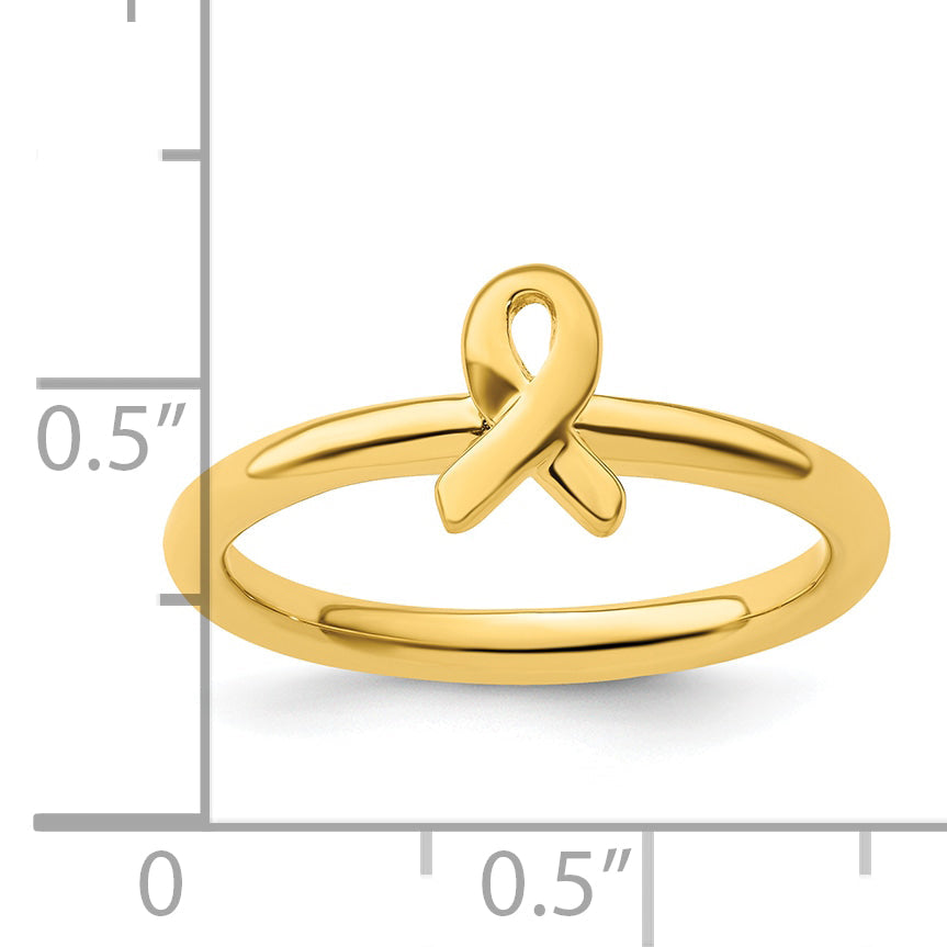 Sterlingsilber Stapelbar Expressions Vergoldet Bewusstsein Schleife Ring
