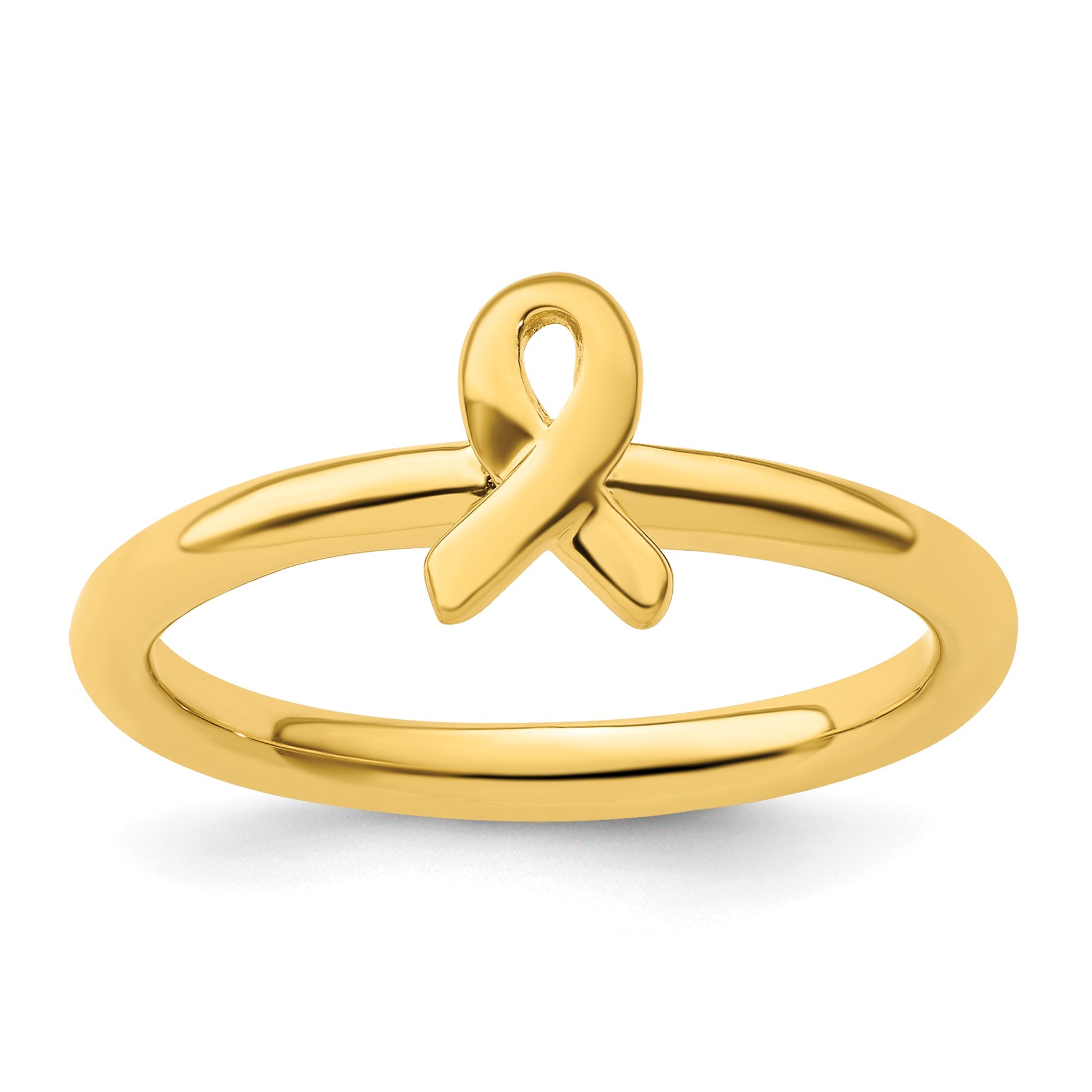 Sterlingsilber Stapelbar Expressions Vergoldet Bewusstsein Schleife Ring