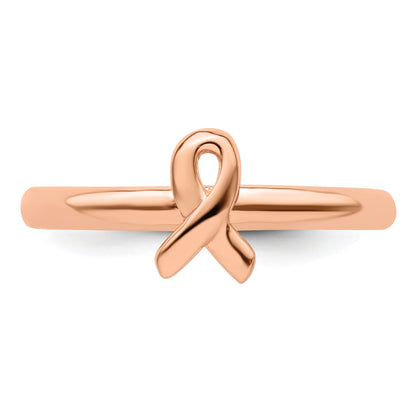 Sterlingsilber Stapelbar Expressions Roségold Bewusstsein Schleife Ring