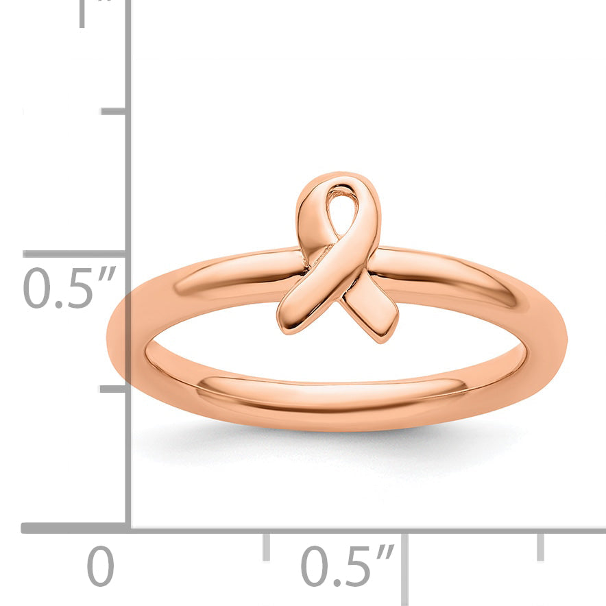 Sterlingsilber Stapelbar Expressions Roségold Bewusstsein Schleife Ring