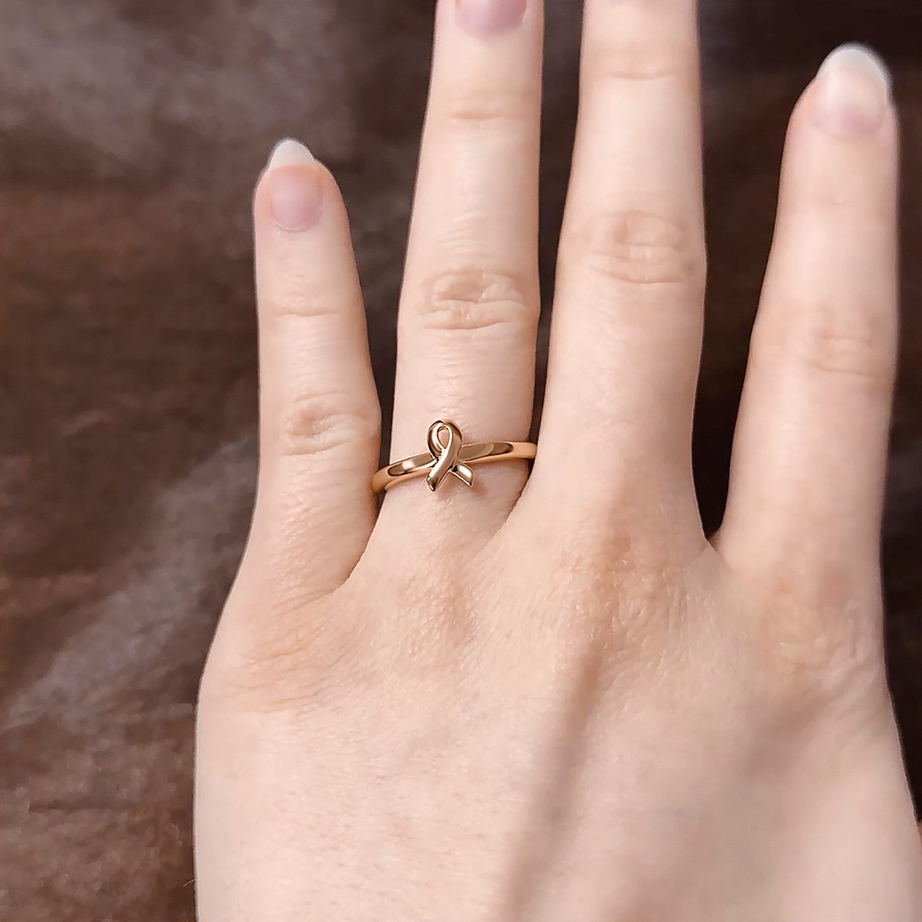 Sterlingsilber Stapelbar Expressions Roségold Bewusstsein Schleife Ring