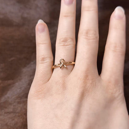Sterlingsilber Stapelbar Expressions Roségold Bewusstsein Schleife Ring