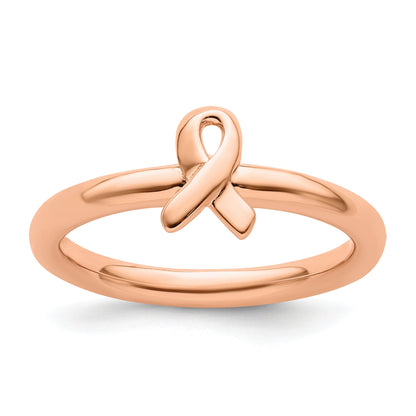 Sterlingsilber Stapelbar Expressions Roségold Bewusstsein Schleife Ring