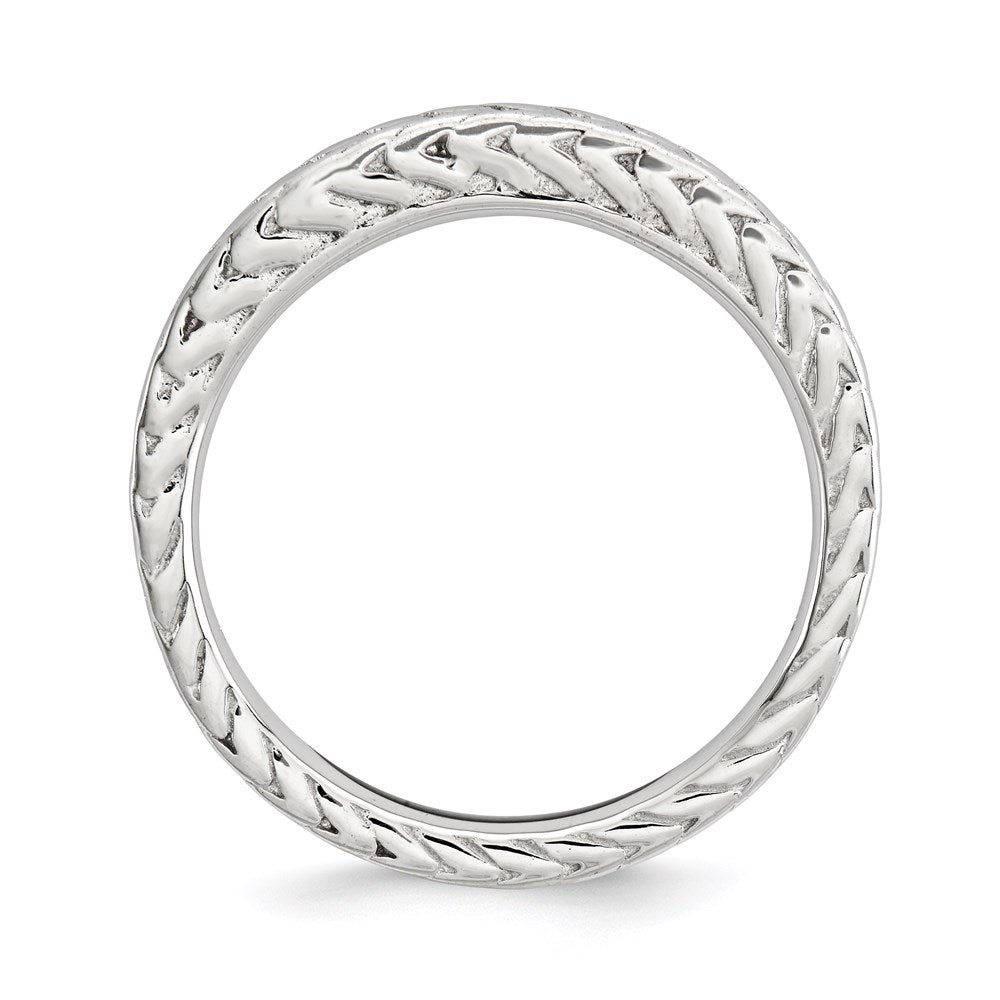 Sterlingsilber Stapelbar Expressions Rhodiniert Gewölbt Ring (size 5 Nur)