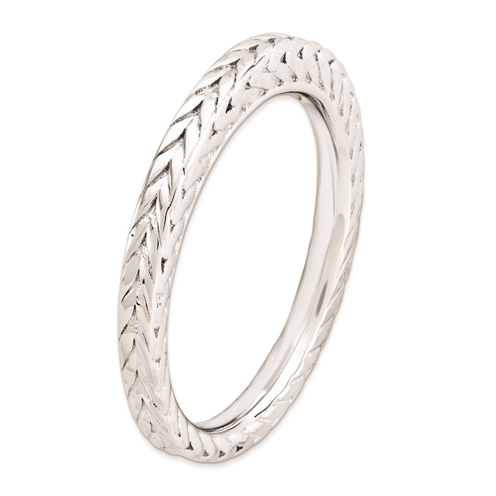 Sterlingsilber Stapelbar Expressions Rhodiniert Gewölbt Ring (size 5 Nur)