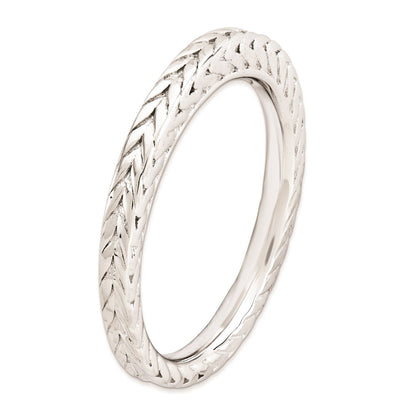Sterlingsilber Stapelbar Expressions Rhodiniert Gewölbt Ring (size 5 Nur)