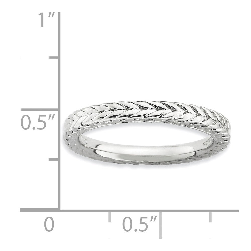 Sterlingsilber Stapelbar Expressions Rhodiniert Gewölbt Ring (size 5 Nur)