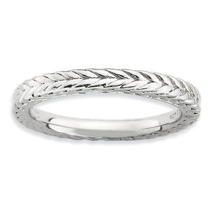 Sterlingsilber Stapelbar Expressions Rhodiniert Gewölbt Ring (size 5 Nur)