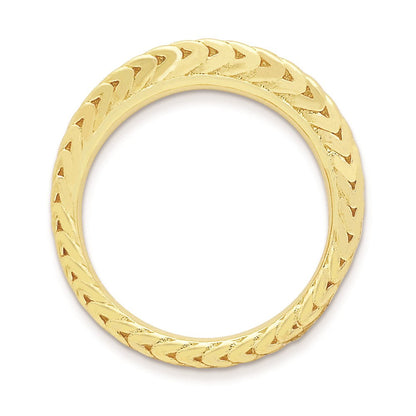 Sterlingsilber Stapelbar Expressions Vergoldet Gewölbt Ring