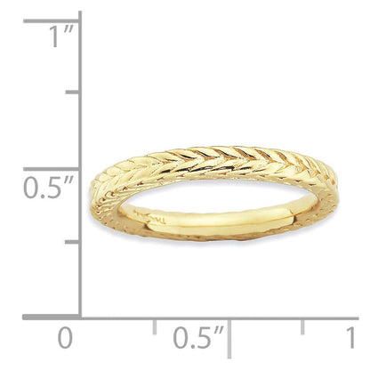 Sterlingsilber Stapelbar Expressions Vergoldet Gewölbt Ring