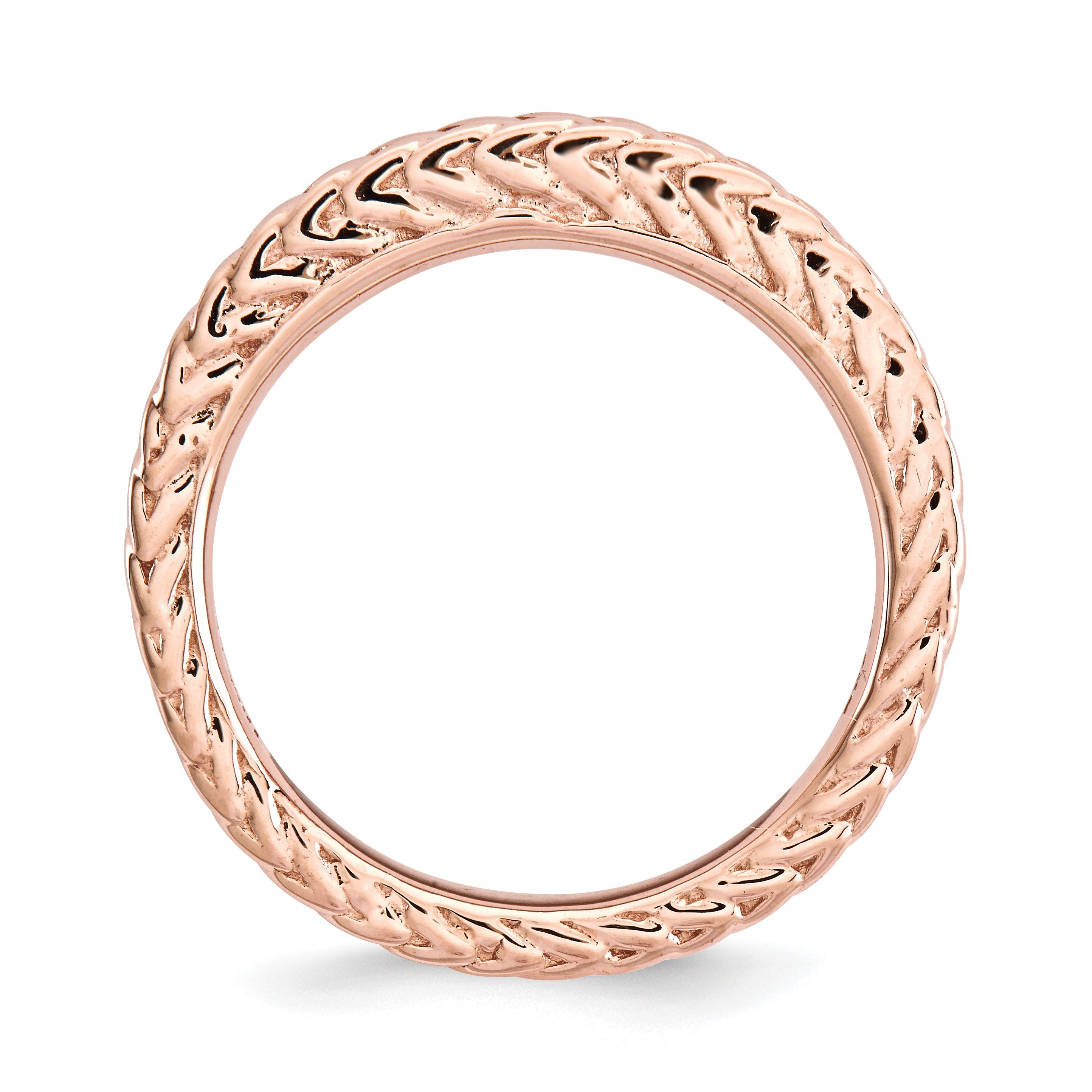 Sterlingsilber Stapelbar Expressions Rosa Beschichtet Gewölbt Ring