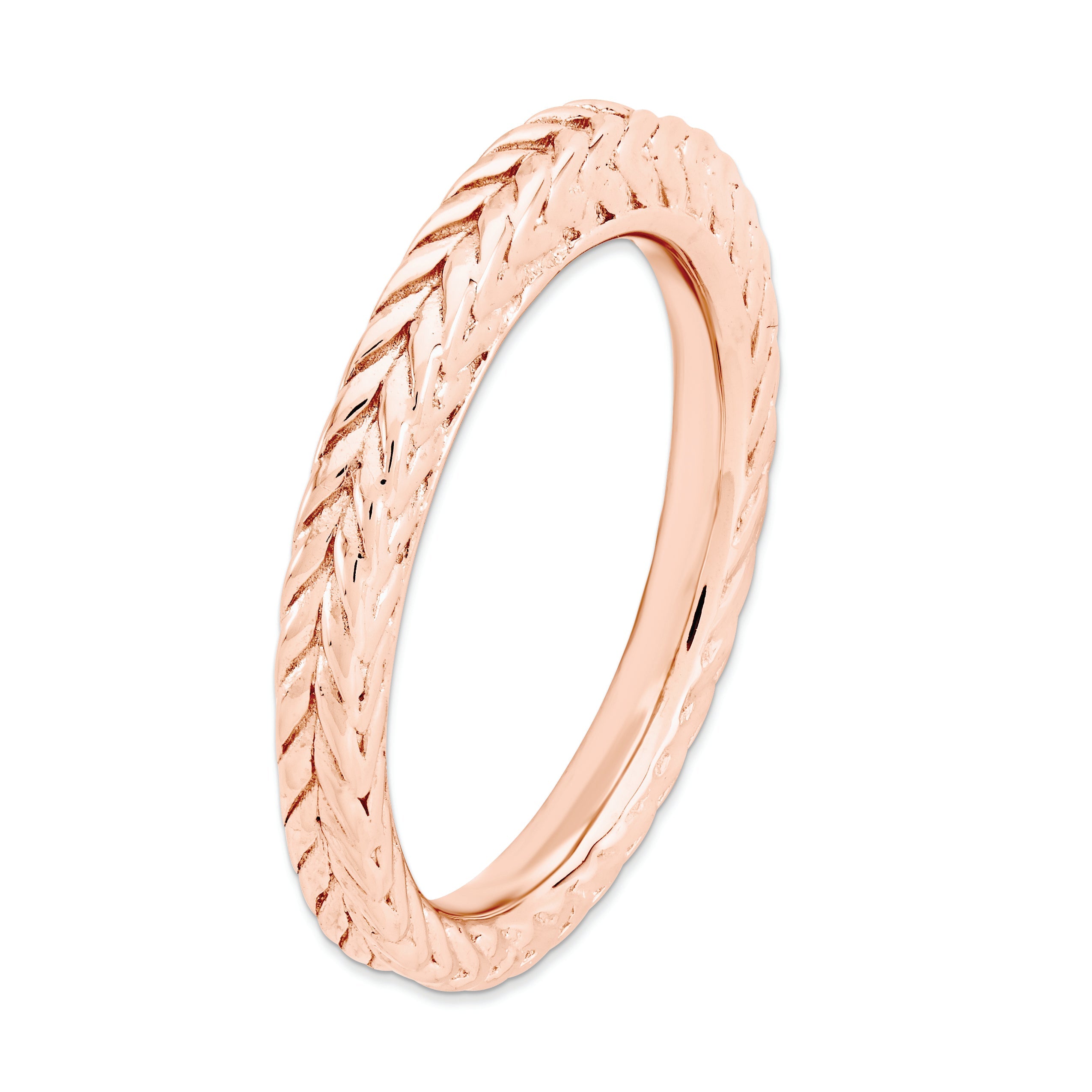 Sterlingsilber Stapelbar Expressions Rosa Beschichtet Gewölbt Ring