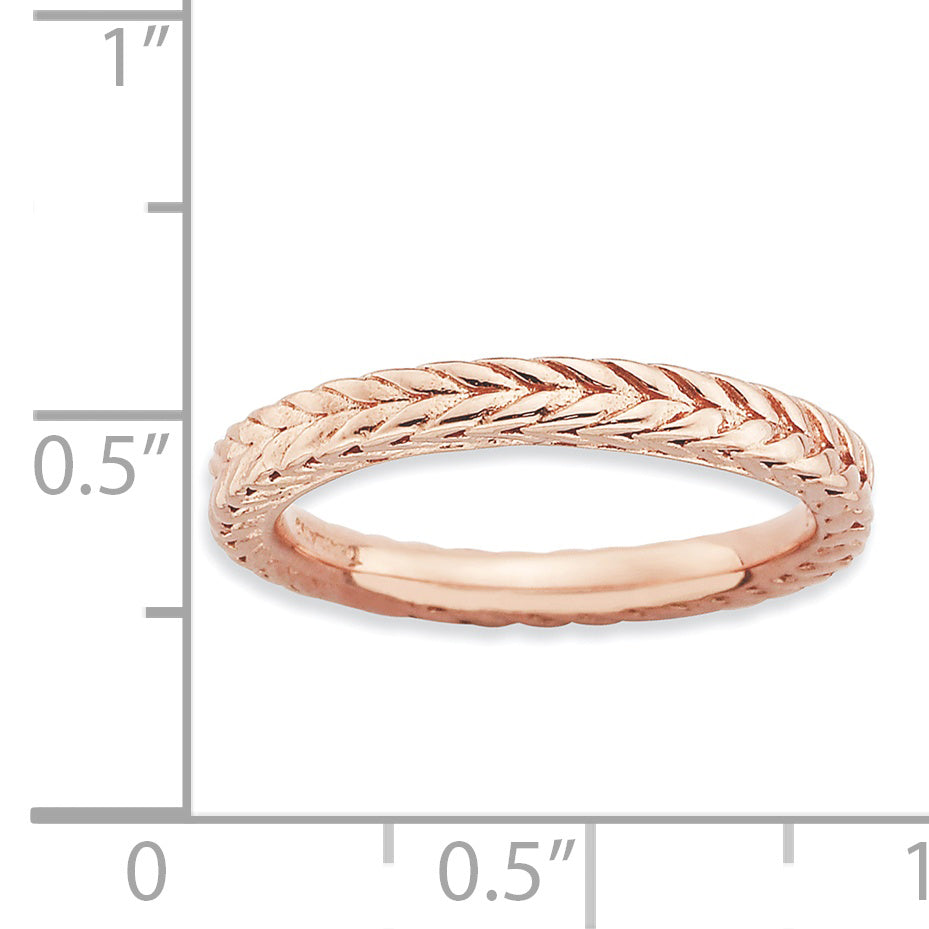 Sterlingsilber Stapelbar Expressions Rosa Beschichtet Gewölbt Ring