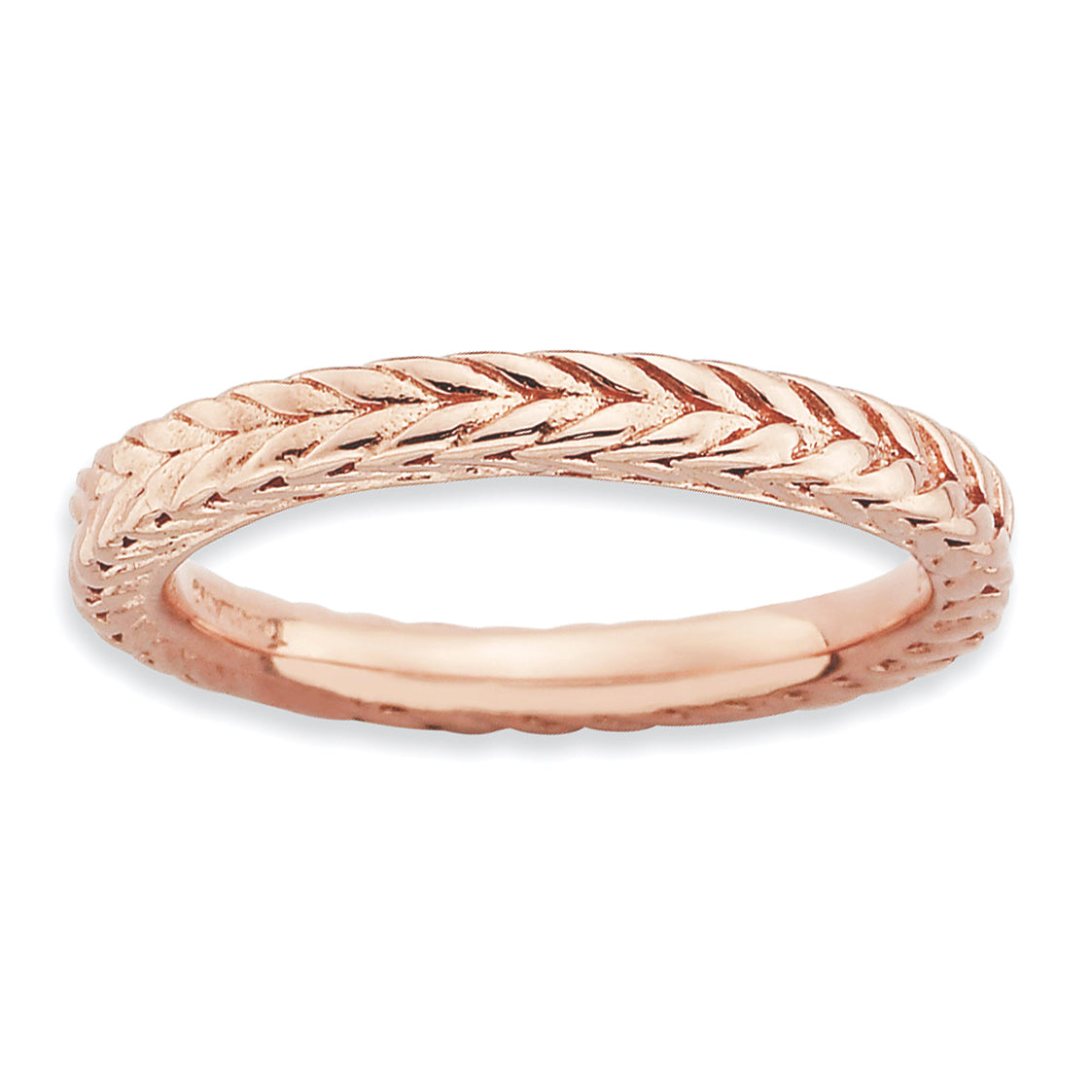 Sterlingsilber Stapelbar Expressions Rosa Beschichtet Gewölbt Ring