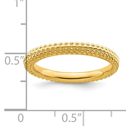 Sterlingsilber Stapelbar Expressions Vergoldet Gewölbt Ring