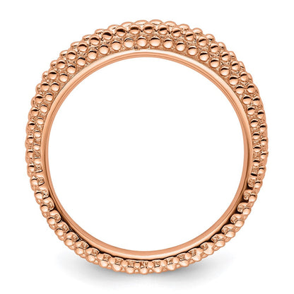 Sterlingsilber Stapelbar Expressions Rosa Beschichtet Gewölbt Ring