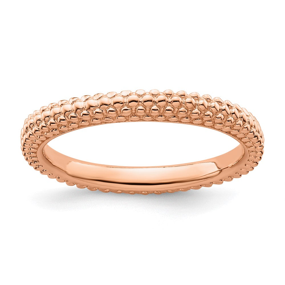 Sterlingsilber Stapelbar Expressions Rosa Beschichtet Gewölbt Ring