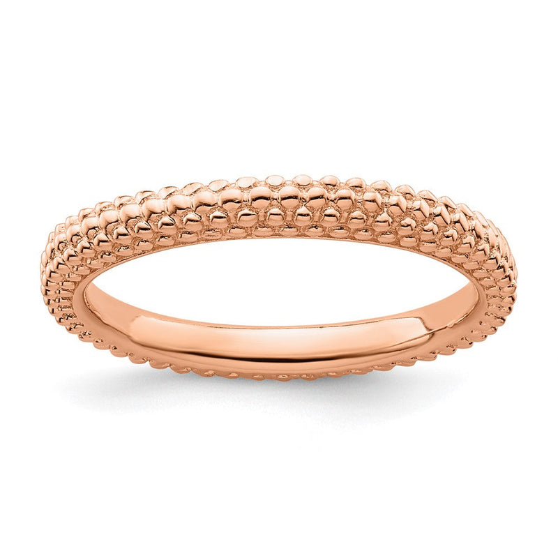 Sterlingsilber Stapelbar Expressions Rosa Beschichtet Gewölbt Ring