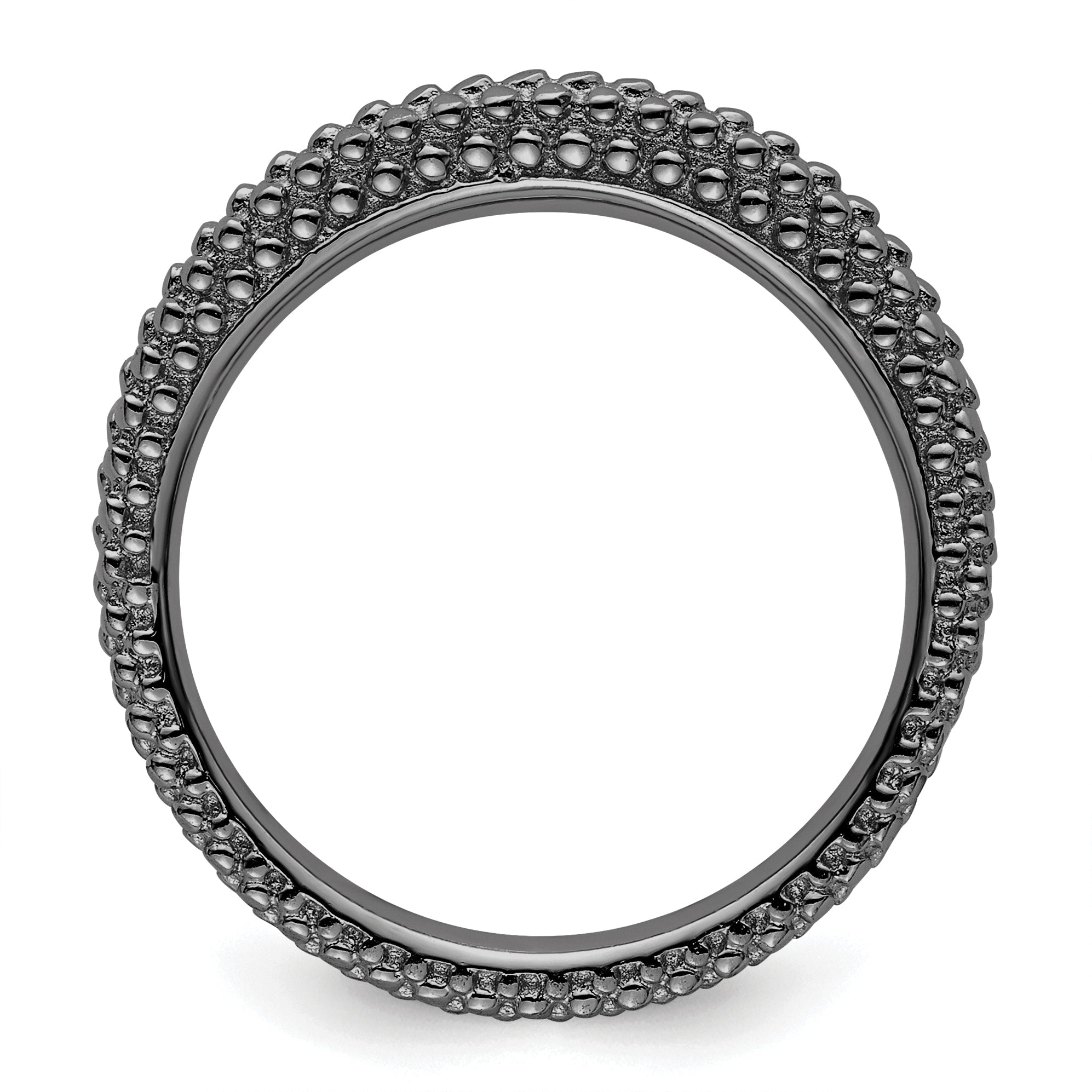 Sterlingsilber Stapelbar Expressions Schwarz Beschichtet Gewölbt Ring