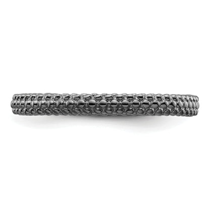 Sterlingsilber Stapelbar Expressions Schwarz Beschichtet Gewölbt Ring