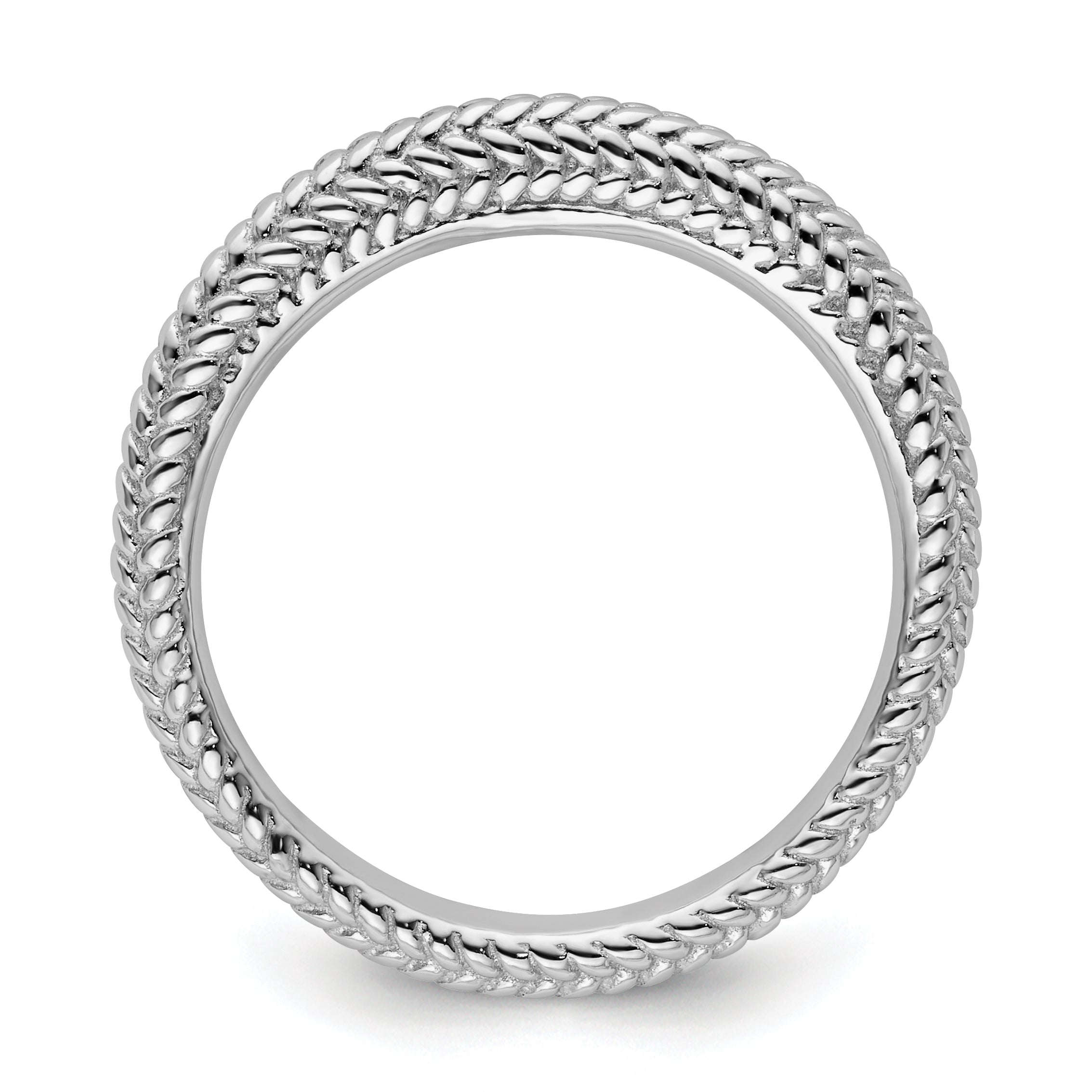 Sterlingsilber Stapelbar Expressions Rhodiniert Gewölbt Ring