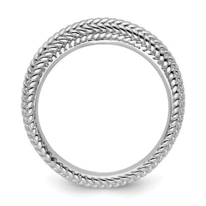 Sterlingsilber Stapelbar Expressions Rhodiniert Gewölbt Ring