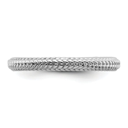 Sterlingsilber Stapelbar Expressions Rhodiniert Gewölbt Ring