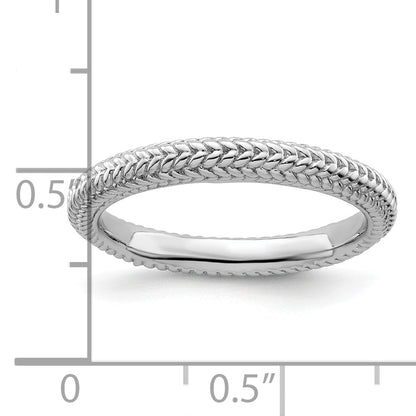 Sterlingsilber Stapelbar Expressions Rhodiniert Gewölbt Ring