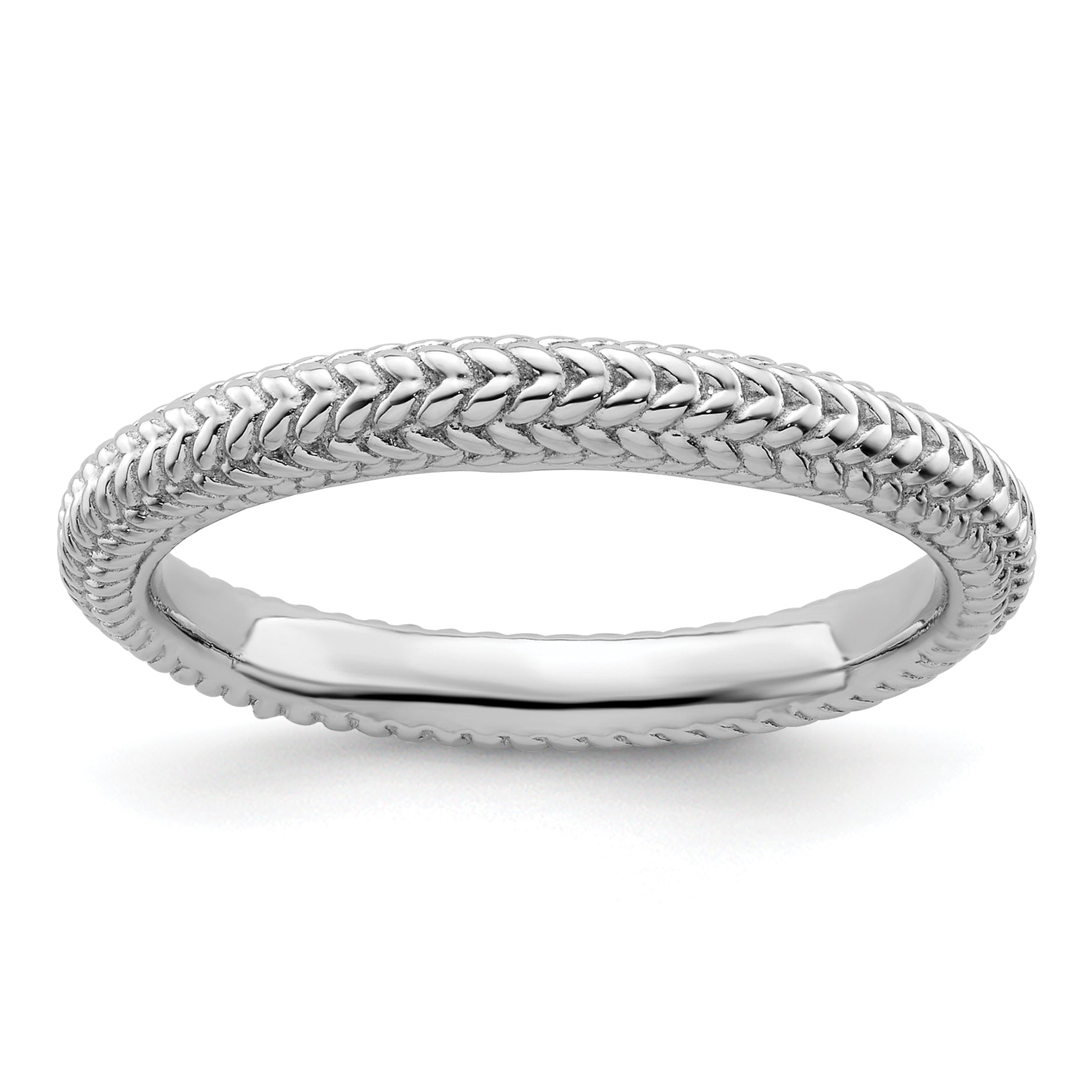 Sterlingsilber Stapelbar Expressions Rhodiniert Gewölbt Ring