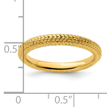 Sterlingsilber Stapelbar Expressions Vergoldet Gewölbt Ring