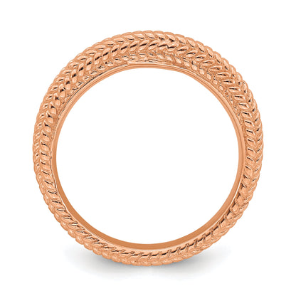 Sterlingsilber Stapelbar Expressions Rosa Beschichtet Gewölbt Ring