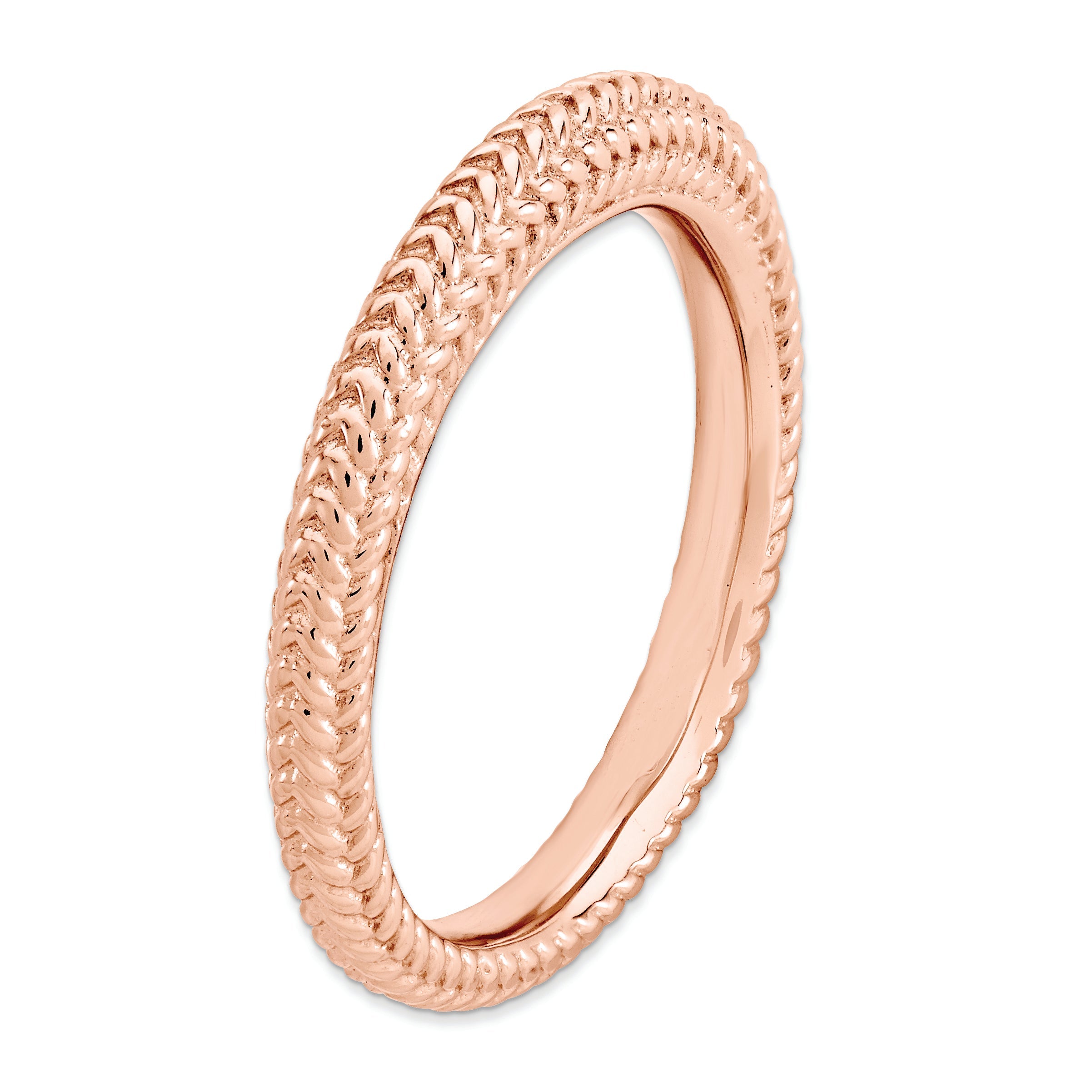 Sterlingsilber Stapelbar Expressions Rosa Beschichtet Gewölbt Ring