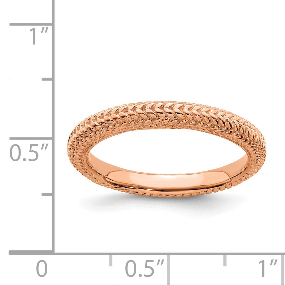 Sterlingsilber Stapelbar Expressions Rosa Beschichtet Gewölbt Ring